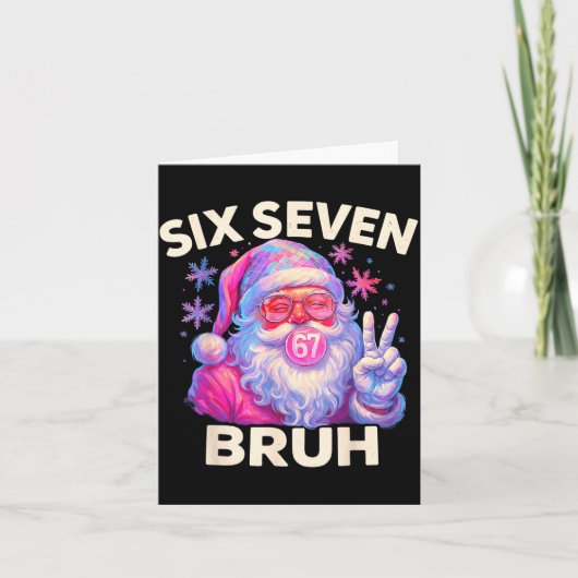 Carte Six Seven Bruh 67 Funny Nk Santa Christmas 6 7 Mem (Devant)