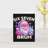 Carte Six Seven Bruh 67 Funny Nk Santa Christmas 6 7 Mem (Fleur jaune)