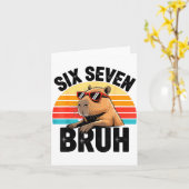Carte Six Seven Bruh 67 Meme Capybara (Fleur jaune)