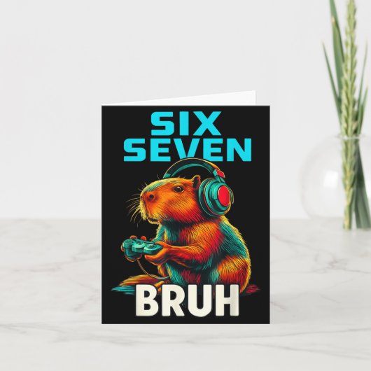 Carte Six Seven Bruh 67 Meme Funny Capybara (Devant)