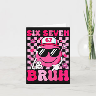 Carte Six Seven Bruh 67 Meme Visage Souriant Saint-Valen