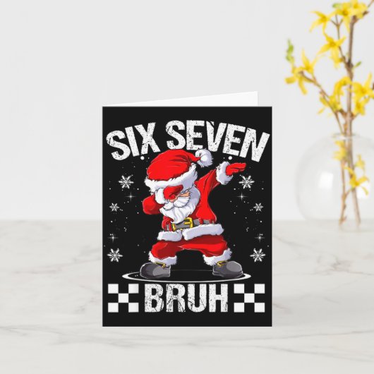 Carte Six Seven Bruh 6-7 Meme Xmas Matching Pjs Christma (Fleur jaune)