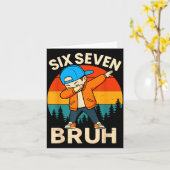 Carte Six Seven Bruh 6 7 Number 67 Meme Dab Dabbing Boys (Fleur jaune)