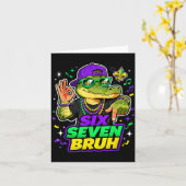 Carte Six Seven Bruh Alligator Mardi Gras 67 Meme Quote (Fleur jaune)