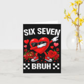 Carte Six Seven Bruh Dabbing Heart Valentine Funny For G (Fleur jaune)