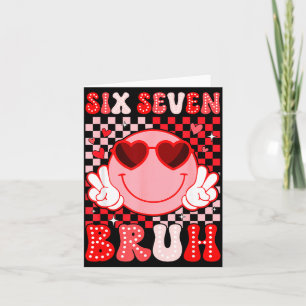 Carte Six Seven Bruh Groovy Smile Face Sungles Saint-Val