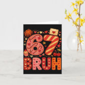 Carte Six Seven Bruh Valentine Heart 67 Cute Kids Meme B (Fleur jaune)