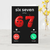Carte Six Seven Calling Meme Minimalist Trendy Phone Scr (Fleur jaune)