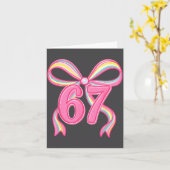 Carte Six Seven Coquette Girl Bow Cute Meme 67 Nk Funny  (Fleur jaune)