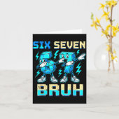 Carte Six Seven Dabbing Cool Meme Bruh 67 Funny Dab Numb (Fleur jaune)