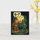 Carte Six Seven Funny Bigfoot And Alien 67 Viral Meme Sa (Fleur jaune)