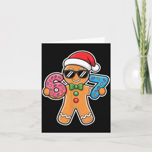 Carte Six Seven Gingerbread 67 Funny Christmas Boys Kids (Devant)