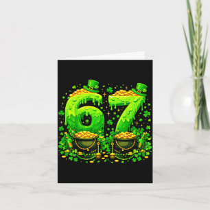 Carte Six seven mème 67 jour de la Saint-Patrick trèfle