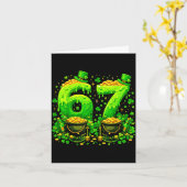 Carte Six seven mème 67 jour de la Saint-Patrick trèfle (Fleur jaune)