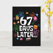 Carte Six Seven Meme 67 jours d'école plus tard Funny Te (Fleur jaune)