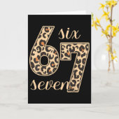 Carte Six Seven Meme 6-7 Numéro Imprimé Léopard Gen Z Ge (Fleur jaune)