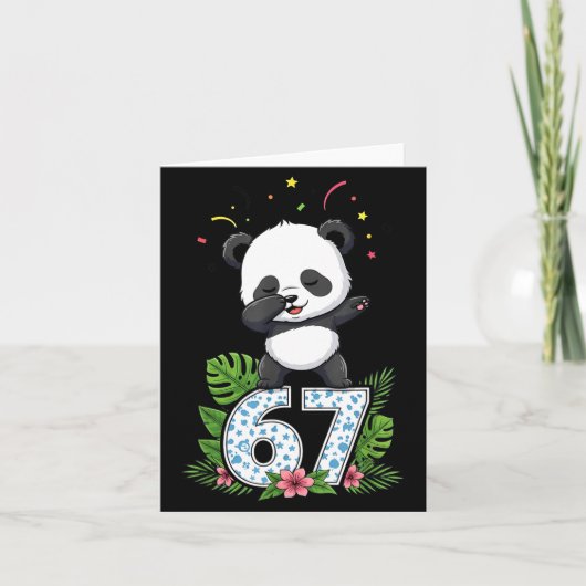 Carte Six Seven Mème Bébé Panda Dabbing 67 Drôle Générat (Devant)