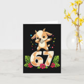 Carte Six Seven Meme Dabbing Baby Goat 67 Funny Gen Z Ap (Fleur jaune)