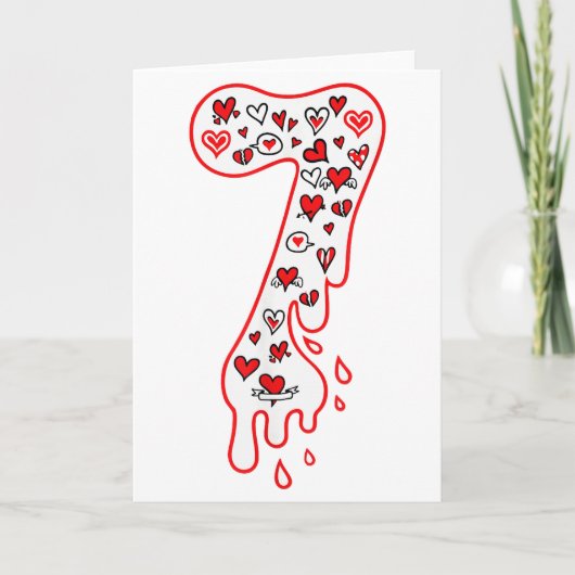 Carte Six Seven Meme Numéro 7 Saint-Valentin Couple (Devant)