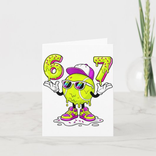 Carte Six Seven Meme Tennis Ice Cream Drip 67 For Kids B (Devant)