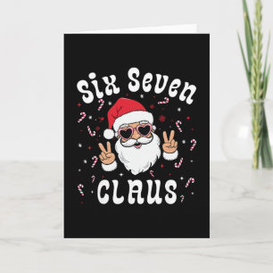 Carte Six Seven Père Noël Drôle 67 Meme de Noël Garçons