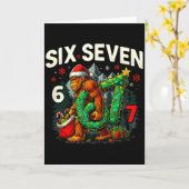 Carte Six Seven Santa Bigfoot Christmas Sasquatch 67 Fun (Fleur jaune)
