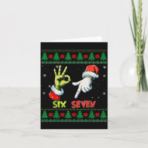 Carte Six Seven Skeleton Meme Noël Sweat Ugly Christmas