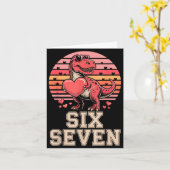 Carte Six Seven Valentine’s Day Dinosaur T-rex For Kids  (Fleur jaune)