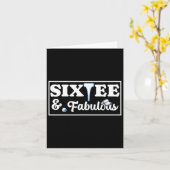 Carte Six Tee Golf Anniversaire 60e anniversaire Femme H (Fleur jaune)