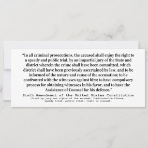 Carte Sixième amendement à la Constitution des États-Uni