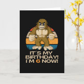 Carte Sixième anniversaire 6 ans Little Bigfoot (Fleur jaune)