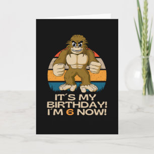 Carte Sixième anniversaire 6 ans Little Bigfoot