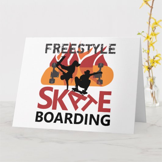 Carte Skate acrobatique (Fleur jaune)