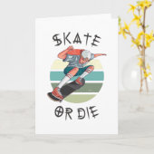 Carte Skate ou die Skateboarder Boy (Fleur jaune)