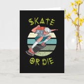 Carte Skate ou die Skateboarder Garçon (Fleur jaune)
