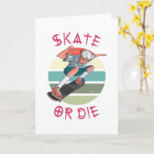 Carte Skate ou die Skateboarder Garçon (Fleur jaune)