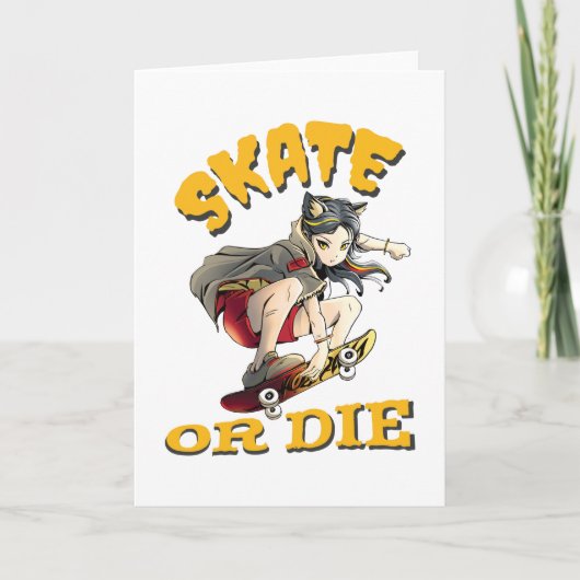 Carte Skate ou die Skateboarder Girl (Devant)
