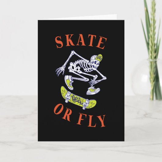 Carte Skate ou volez Skeleton Skateboarder (Devant)