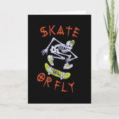 Carte Skate ou volez Skeleton Skateboarder (Devant)