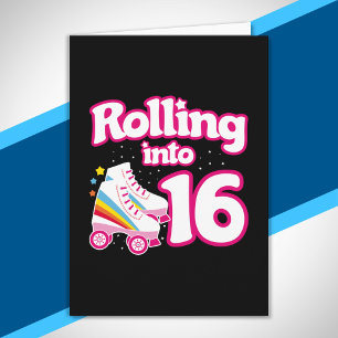 Carte Skate Party - 16e fête d'anniversaire - Roller Ska
