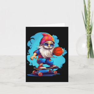 Carte Skateboard Basketball Gnome Famille Noël Pajam