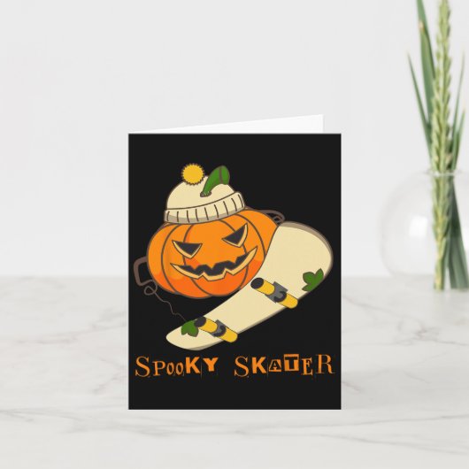 Carte Skateboard citrouille Halloween Costume amusant Sk (Devant)