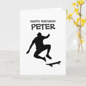 Carte SKATEBOARD HAPPY BANTHDAY AMI Card (Fleur jaune)