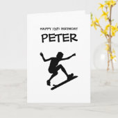 Carte SKATEBOARD HAPPY BANTHDAY Boy Card (Fleur jaune)