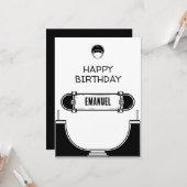 CARTE SKATEBOARD HEUREUX ANNIVERSAIRE (Devant/Arrière en situation)