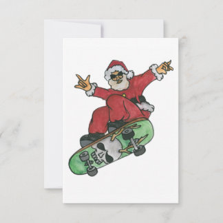 Carte Skateboard Père Noël