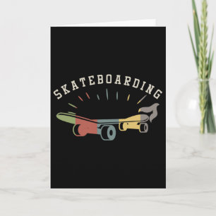 Carte Skateboard Rétro Planche à Roulettes Skateur Skate