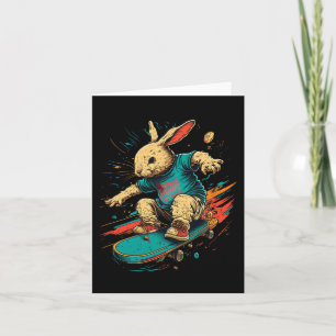 Carte Skateboard Skater Pour Ados Garçon Fille Bunny Est