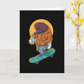 Carte Skateboard Skater Skater Funny Fly (Fleur jaune)