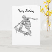 Carte Skateboarder word collage greeting card (Fleur jaune)